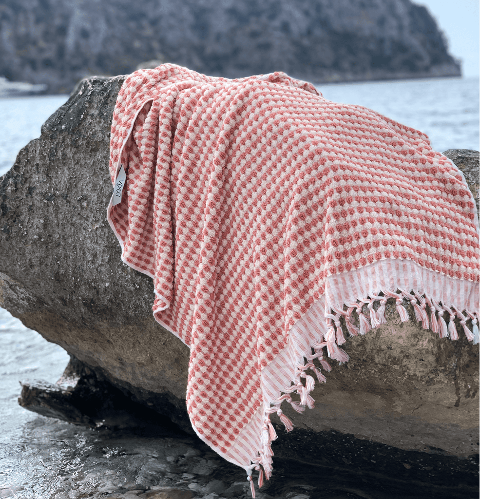 bomuld luksus Badehåndklæde rosa - lykia.dk