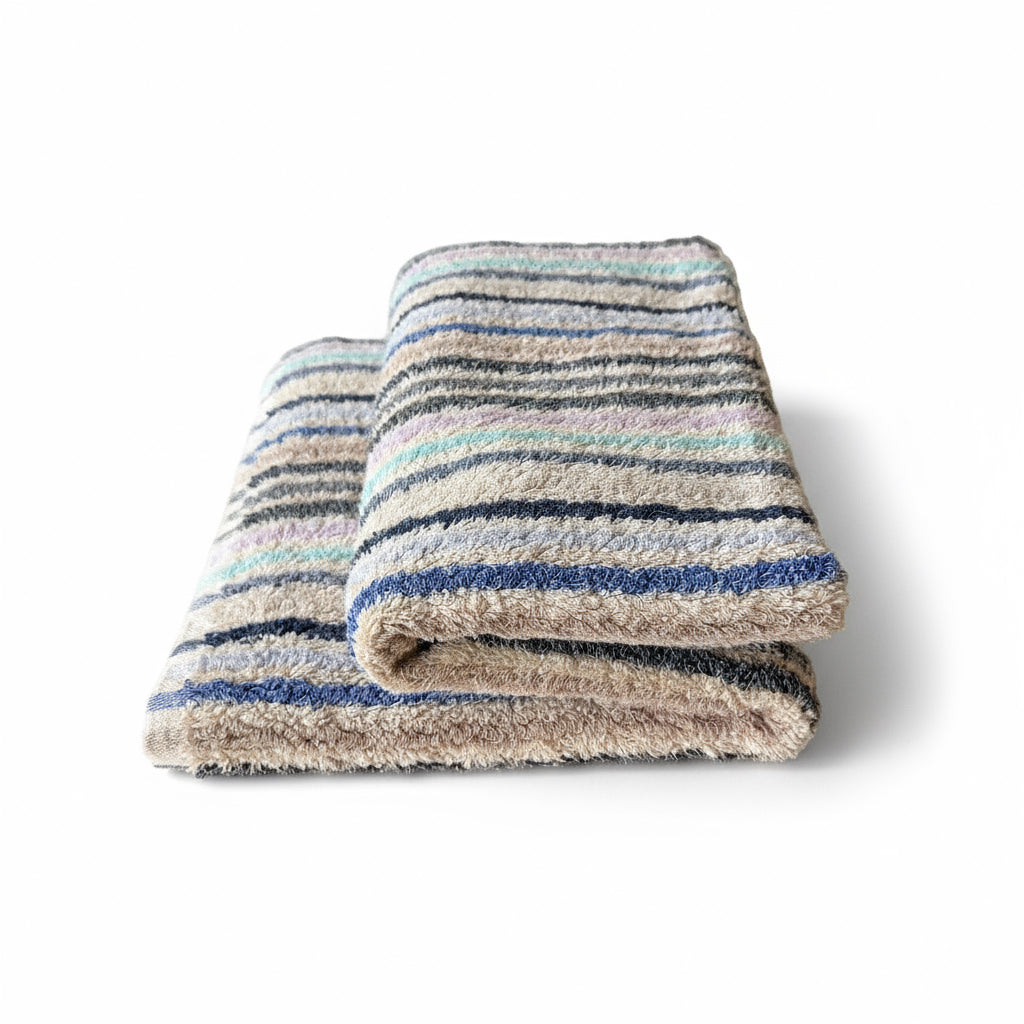 Stribet badehåndklæde horisont (uden frynser)
